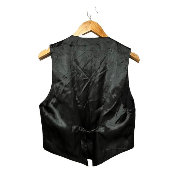 Paul Harris Vest Size M Black Suede Leather Snap Front Pockets Oklahoma - Picture 2 of 9